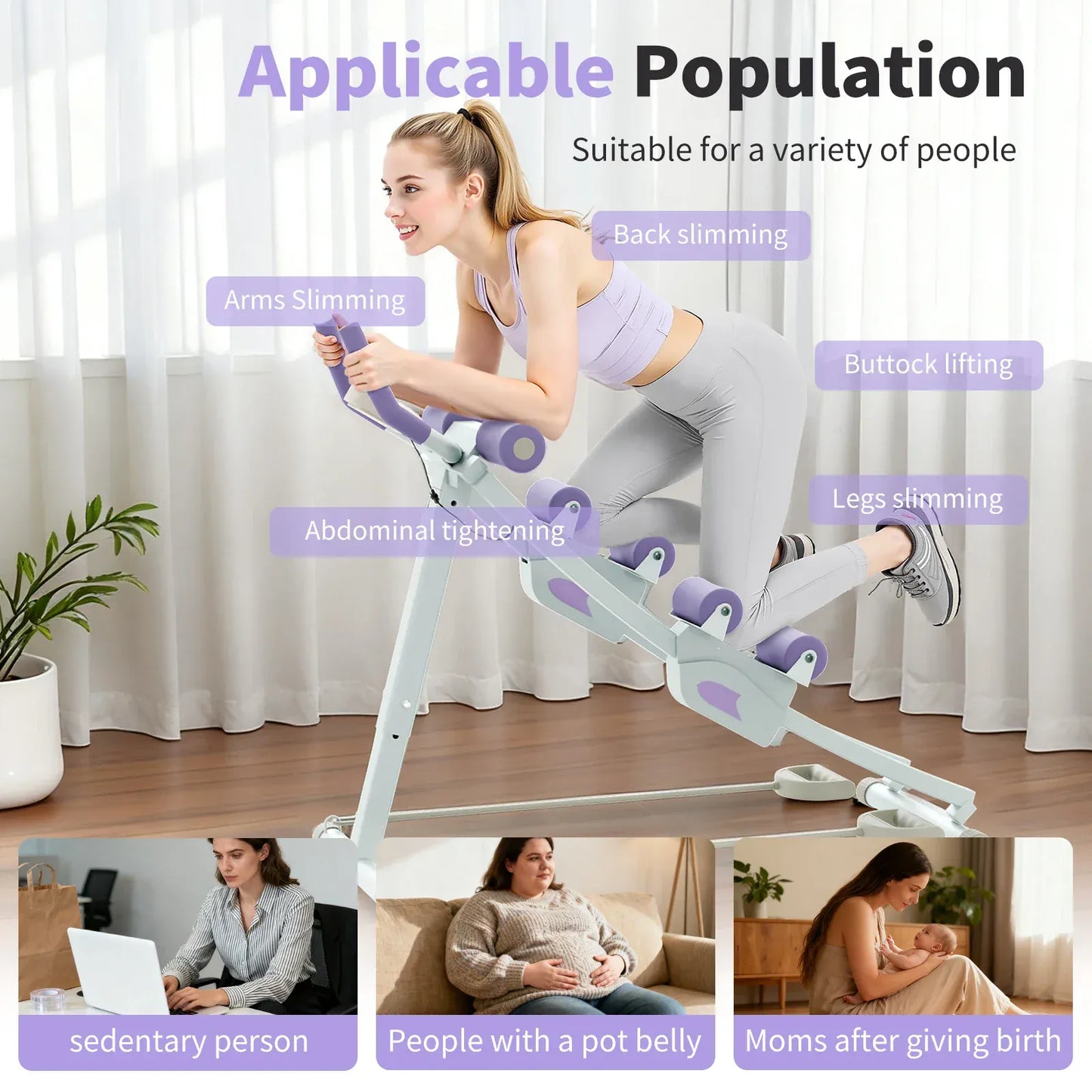 Ab Machine Monorail Cruncher – Adjustable Height Core Trainer with 4 Resistance Levels and 440 lb… — product image 9
