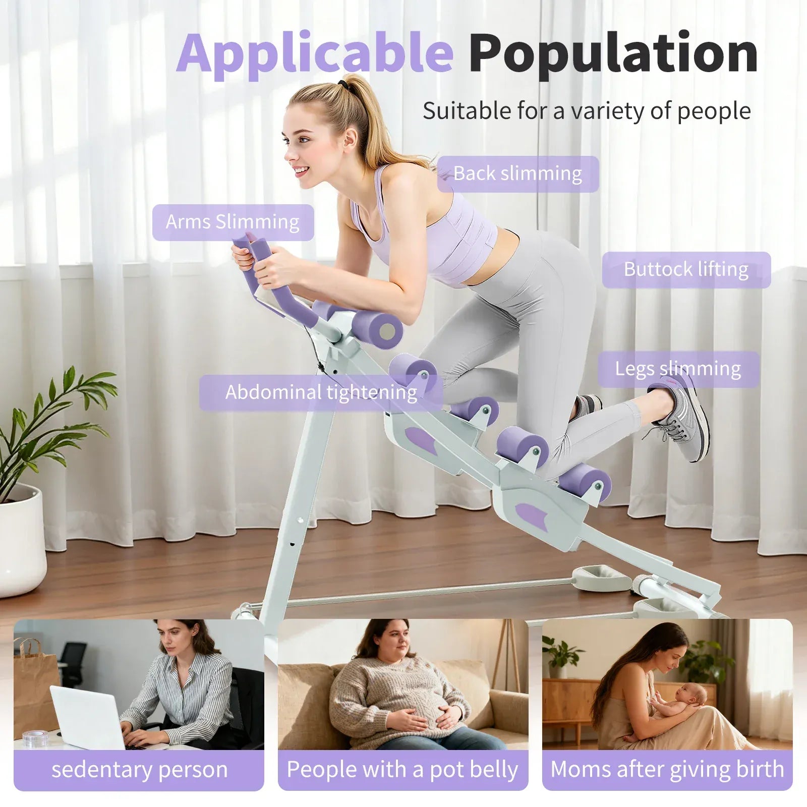 Ab Machine Monorail Cruncher – Adjustable Height Core Trainer with 4 Resistance Levels and 440 lb… — product image 9