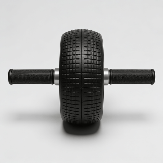 Ab roller wheel with ergonomic handles for core workouts