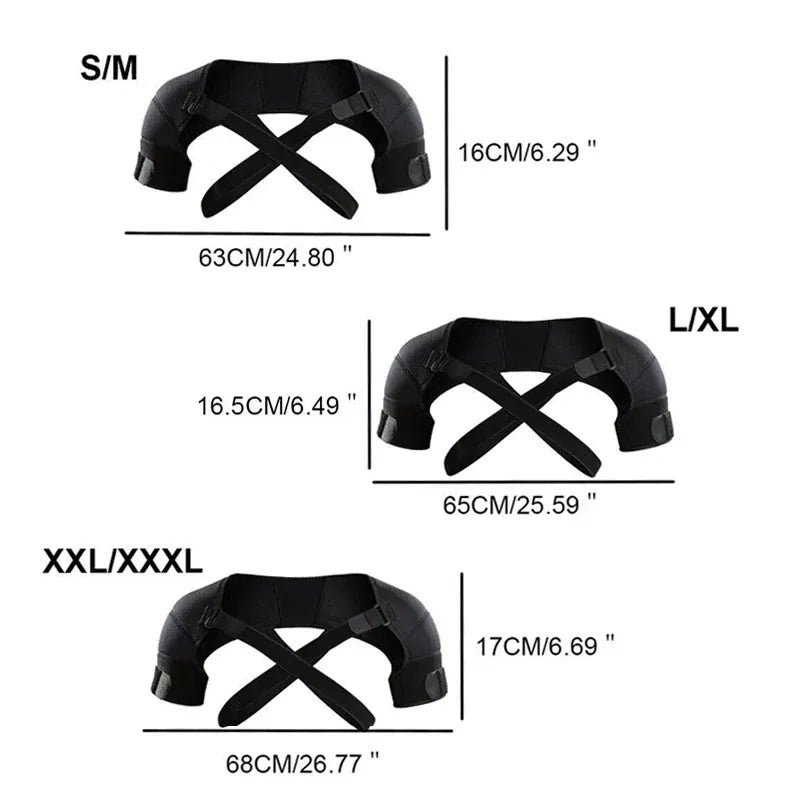 Adjustable Shoulder Brace for Sports, Back Pain Relief, Compression Support, Double Bandage Strap,… — product image 4