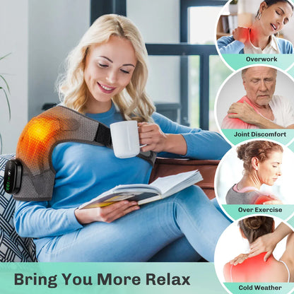 Adjustable Heated Shoulder Brace – Electric Vibration Compression Wrap for Left and Right Shoulder… — product image 7