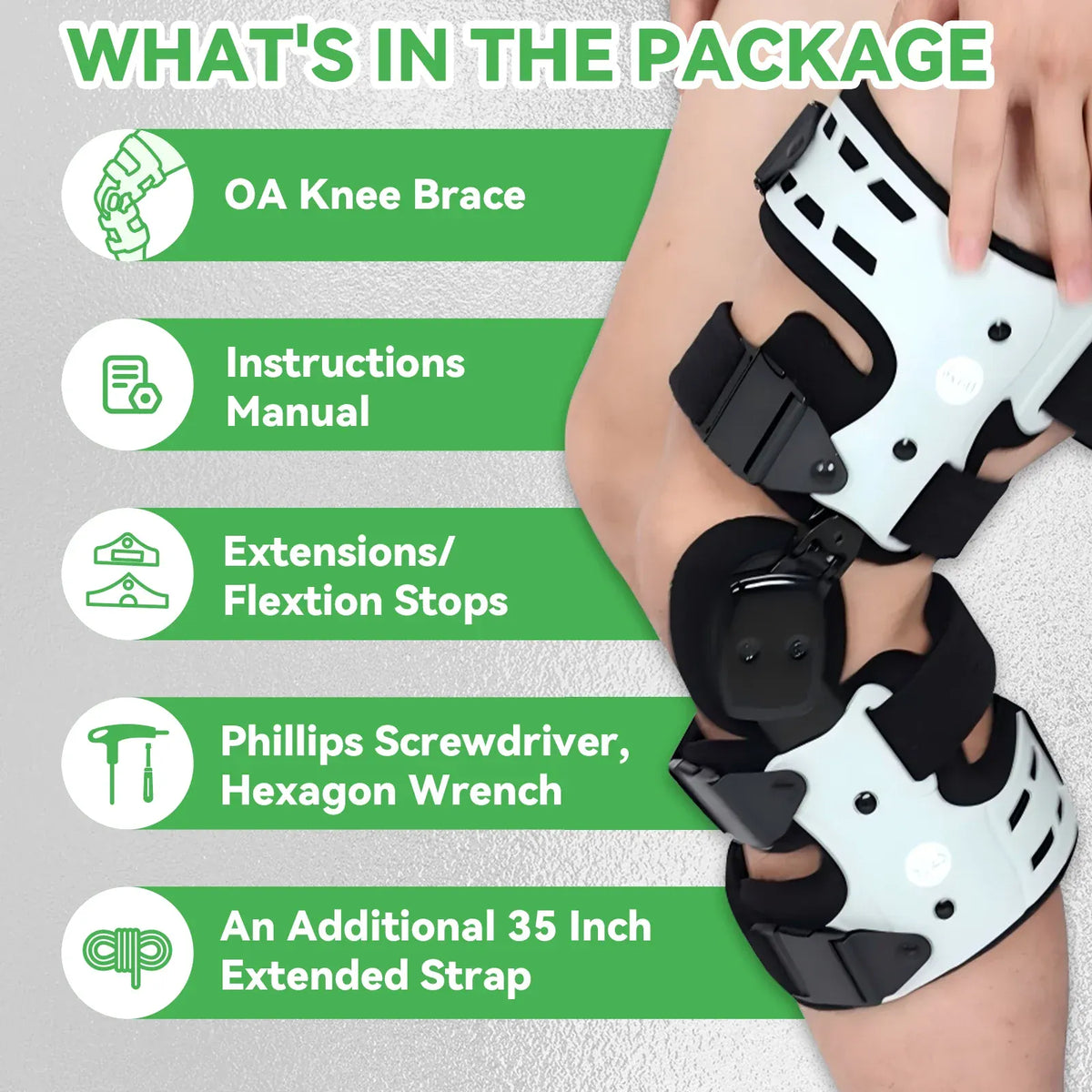 OA Unloader Knee Brace – Adjustable Hinged Support with Medial Offloading and Range of Motion Control — product image 6