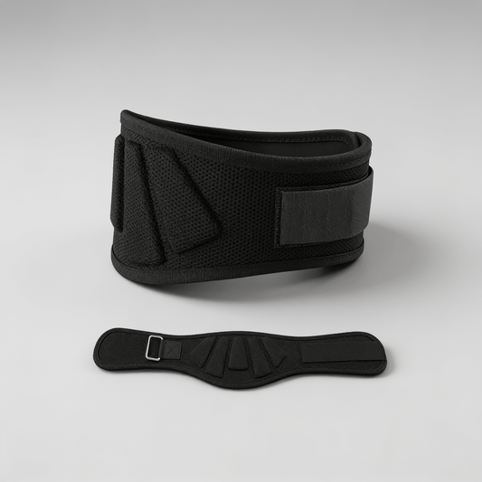 Adjustable nylon weightlifting belt with breathable mesh