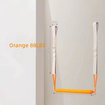 Pull-Up Assistance Band — orange band installed on a doorway bar