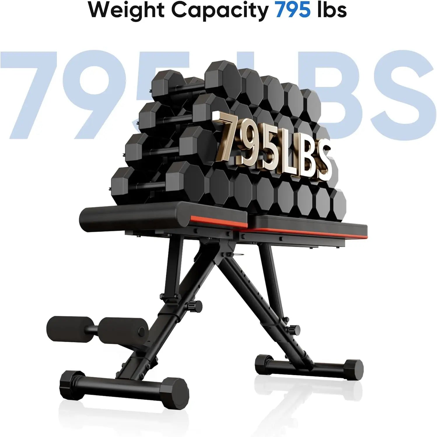 Adjustable Weight Bench for Home Gym – Foldable Incline Decline Flat Workout Bench with 795 lb Capacity — product image 4