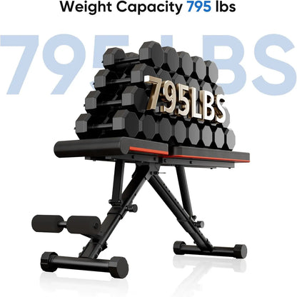 Adjustable Weight Bench for Home Gym – Foldable Incline Decline Flat Workout Bench with 795 lb Capacity — product image 4