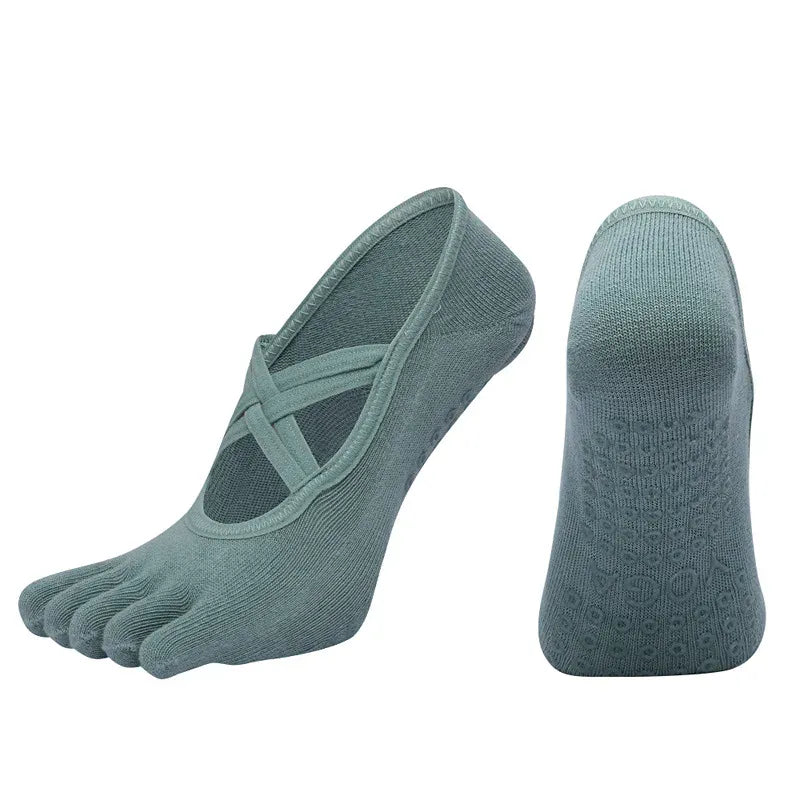 Anti Slip Pilates Socks for Women – Five Toe Silicone Grip Yoga and Fitness Cotton Socks — product image 18