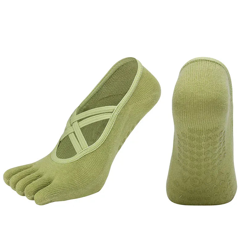 Anti Slip Pilates Socks for Women – Five Toe Silicone Grip Yoga and Fitness Cotton Socks — product image 14