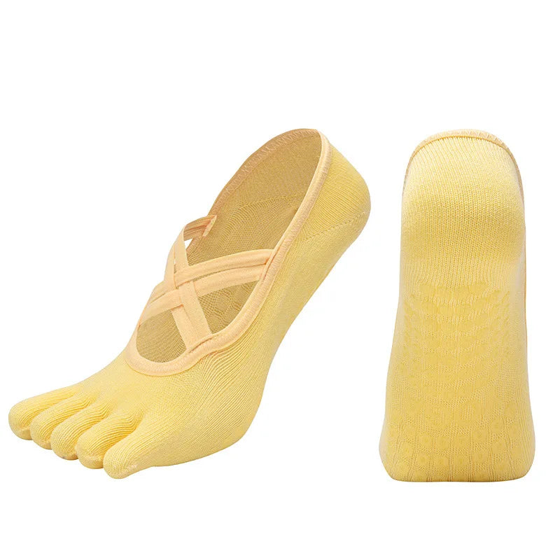 Anti Slip Pilates Socks for Women – Five Toe Silicone Grip Yoga and Fitness Cotton Socks — product image 16