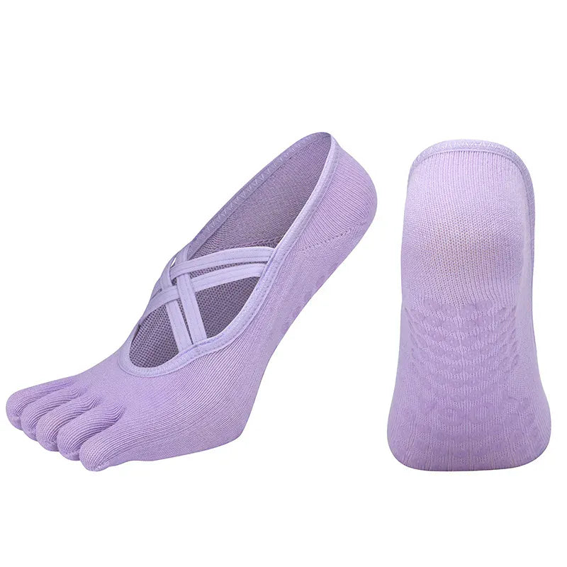 Anti Slip Pilates Socks for Women – Five Toe Silicone Grip Yoga and Fitness Cotton Socks — product image 7