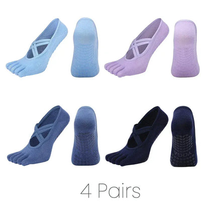 Anti Slip Pilates Socks for Women – Five Toe Silicone Grip Yoga and Fitness Cotton Socks — product image 15