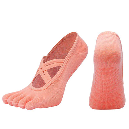 Anti Slip Pilates Socks for Women – Five Toe Silicone Grip Yoga and Fitness Cotton Socks — product image 3