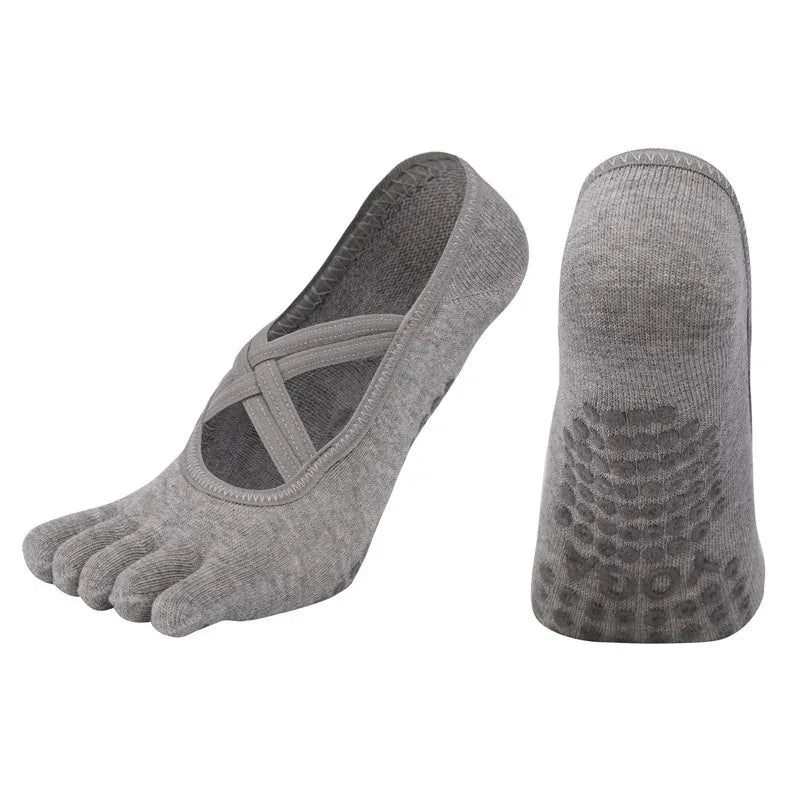 Anti Slip Pilates Socks for Women – Five Toe Silicone Grip Yoga and Fitness Cotton Socks — product image 10
