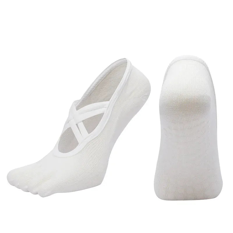 Anti Slip Pilates Socks for Women – Five Toe Silicone Grip Yoga and Fitness Cotton Socks — product image 4