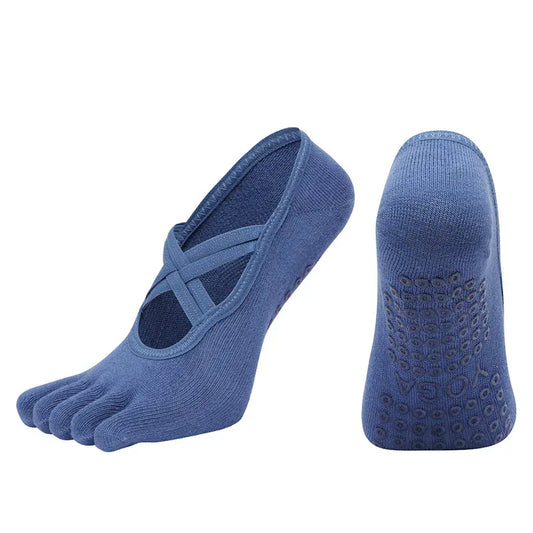 Anti Slip Pilates Socks for Women – Five Toe Silicone Grip Yoga and Fitness Cotton Socks — product image 2