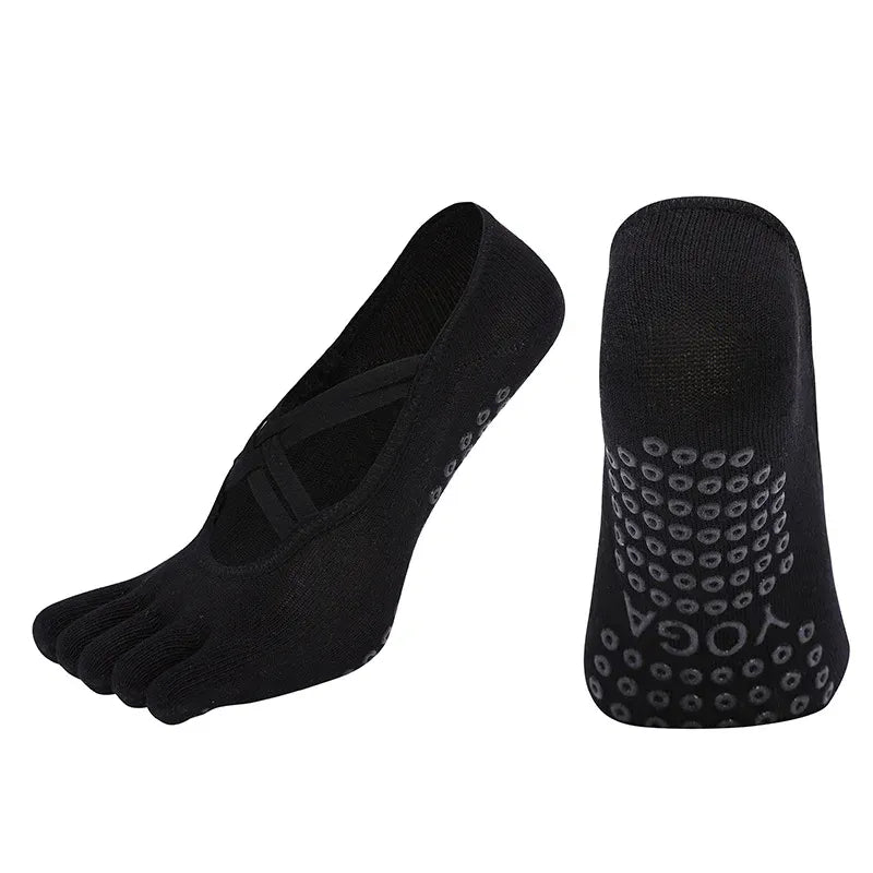 Anti Slip Pilates Socks for Women – Five Toe Silicone Grip Yoga and Fitness Cotton Socks — product image 9