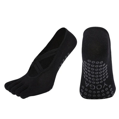 Anti Slip Pilates Socks for Women – Five Toe Silicone Grip Yoga and Fitness Cotton Socks — product image 9