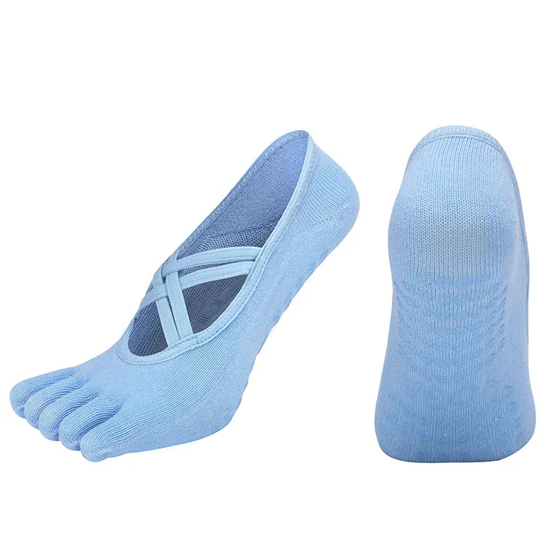 Anti Slip Pilates Socks for Women – Five Toe Silicone Grip Yoga and Fitness Cotton Socks — product image 20