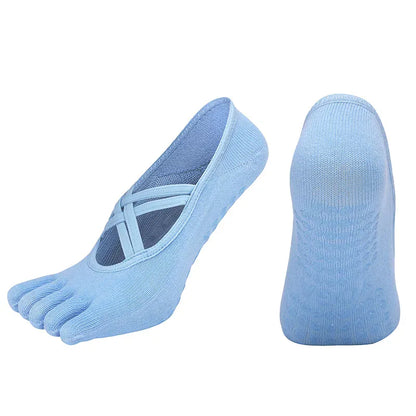 Anti Slip Pilates Socks for Women – Five Toe Silicone Grip Yoga and Fitness Cotton Socks — product image 20