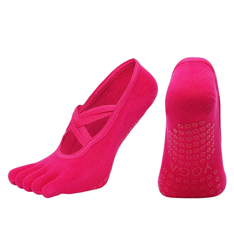 Anti Slip Pilates Socks for Women – Five Toe Silicone Grip Yoga and Fitness Cotton Socks — product image 11