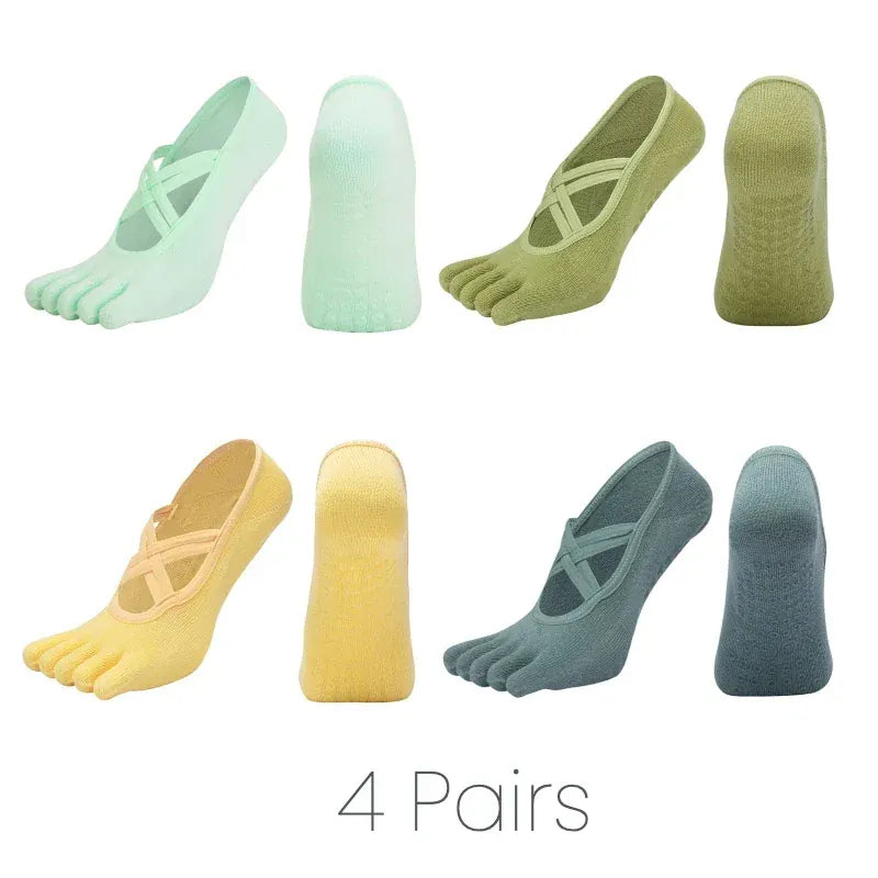 Anti Slip Pilates Socks for Women – Five Toe Silicone Grip Yoga and Fitness Cotton Socks — product image 17