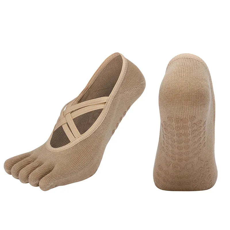 Anti Slip Pilates Socks for Women – Five Toe Silicone Grip Yoga and Fitness Cotton Socks — product image 6