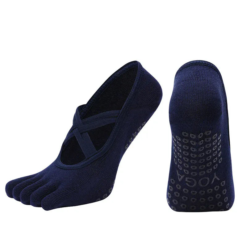 Anti Slip Pilates Socks for Women – Five Toe Silicone Grip Yoga and Fitness Cotton Socks — product image 8