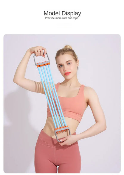 Chest Expander with 5 Resistance Bands – Full Body Strength Training Set for Pilates Push Ups and… — product image 8