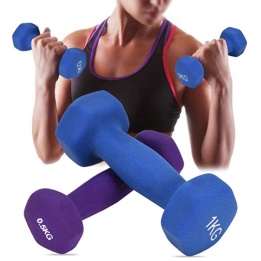 Colored Neoprene Dumbbell Set – Non-Slip Grip for Weightlifting, Includes 2lb, 3lb, 5lb Weights,… — product image 2