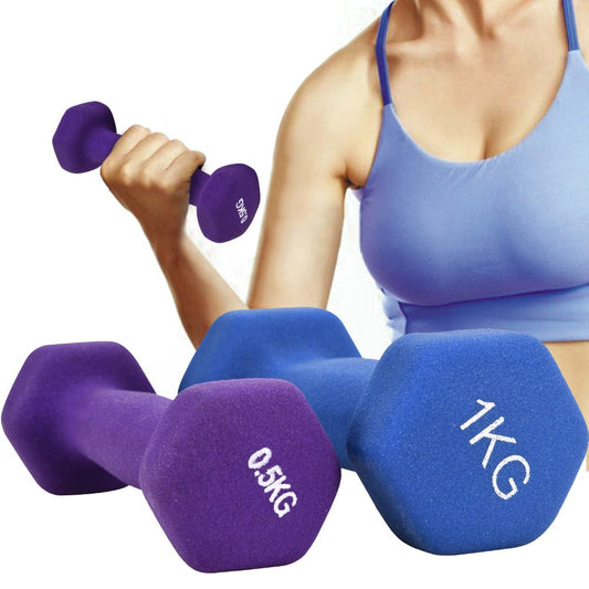 Colored Neoprene Dumbbell Set – Non-Slip Grip for Weightlifting, Includes 2lb, 3lb, 5lb Weights,… — product image 1