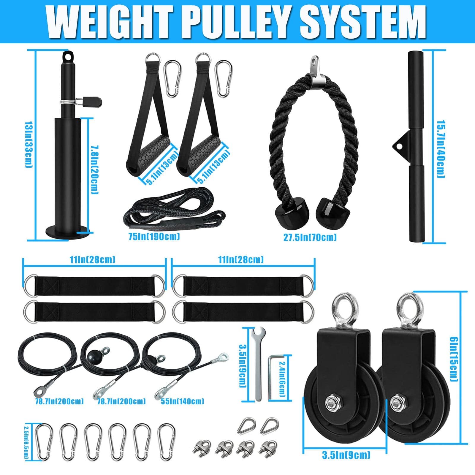 DIY Fitness Pulley Cable Machine Set – Arm Biceps Triceps Strength Training Attachment for Home Gym… — product image 10