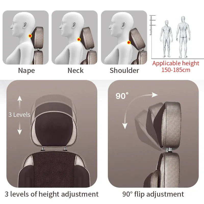Electric Full Body Massage Cushion – Shiatsu Kneading Neck Back Waist and Leg Massager with Infrared… — product image 6