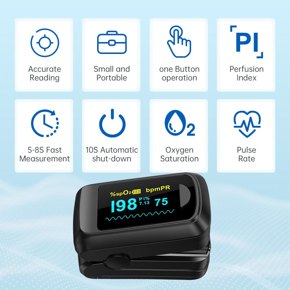 Fingertip Pulse Oximeter – SPO2, Heart Rate, and Perfusion Index Monitor with OLED Display, Fast… — product image 11