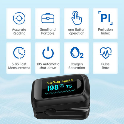 Fingertip Pulse Oximeter – SPO2, Heart Rate, and Perfusion Index Monitor with OLED Display, Fast… — product image 11