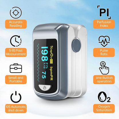 Fingertip Pulse Oximeter – SPO2, Heart Rate, and Perfusion Index Monitor with OLED Display, Fast… — product image 8