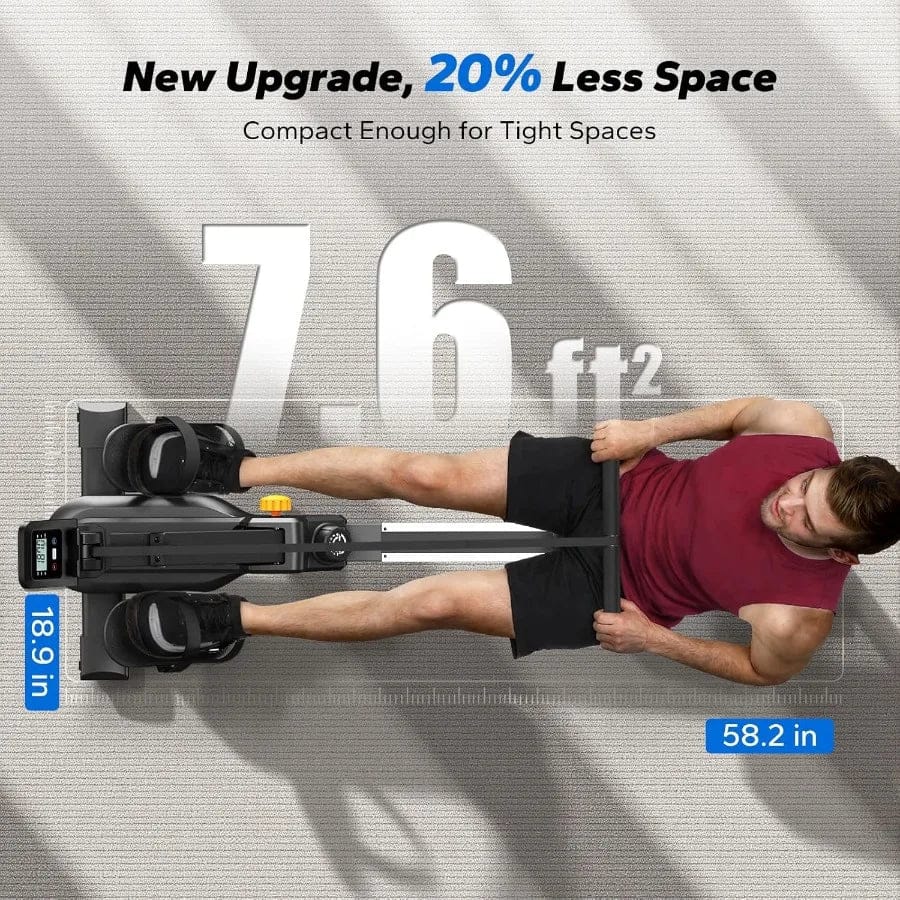 Foldable Magnetic Rowing Machine for Home – 16 Level Resistance Compact Cardio Trainer with 350 lb… — product image 3