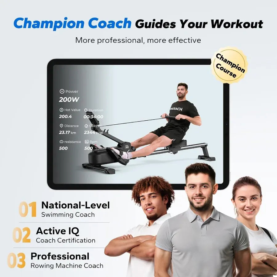 Foldable Magnetic Rowing Machine for Home – 16 Level Resistance Compact Cardio Trainer with 350 lb… — product image 6