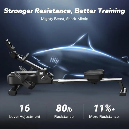 Foldable Magnetic Rowing Machine for Home – 16 Level Resistance Compact Cardio Trainer with 350 lb… — product image 2