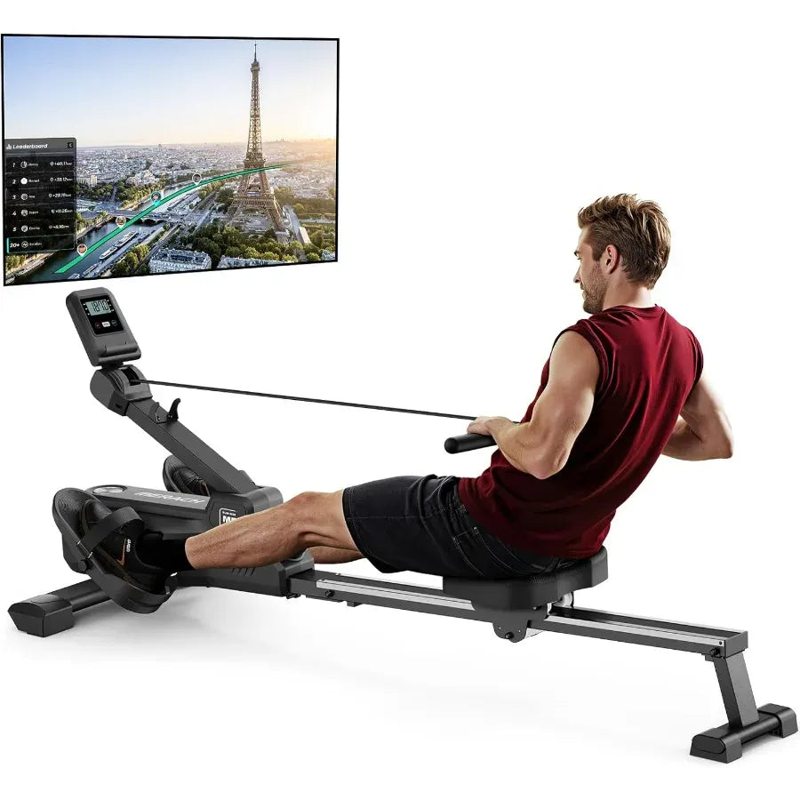 Foldable Magnetic Rowing Machine for Home – 16 Level Resistance Compact Cardio Trainer with 350 lb… — product image 1