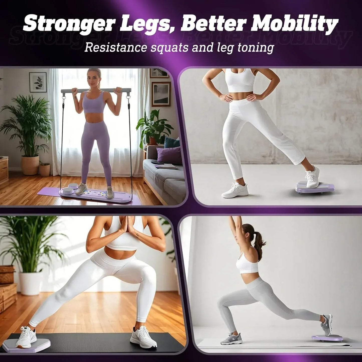 Foldable Multifunctional Pilates Push Up Board – Portable Home Gym Reformer for Full Body Training — product image 5