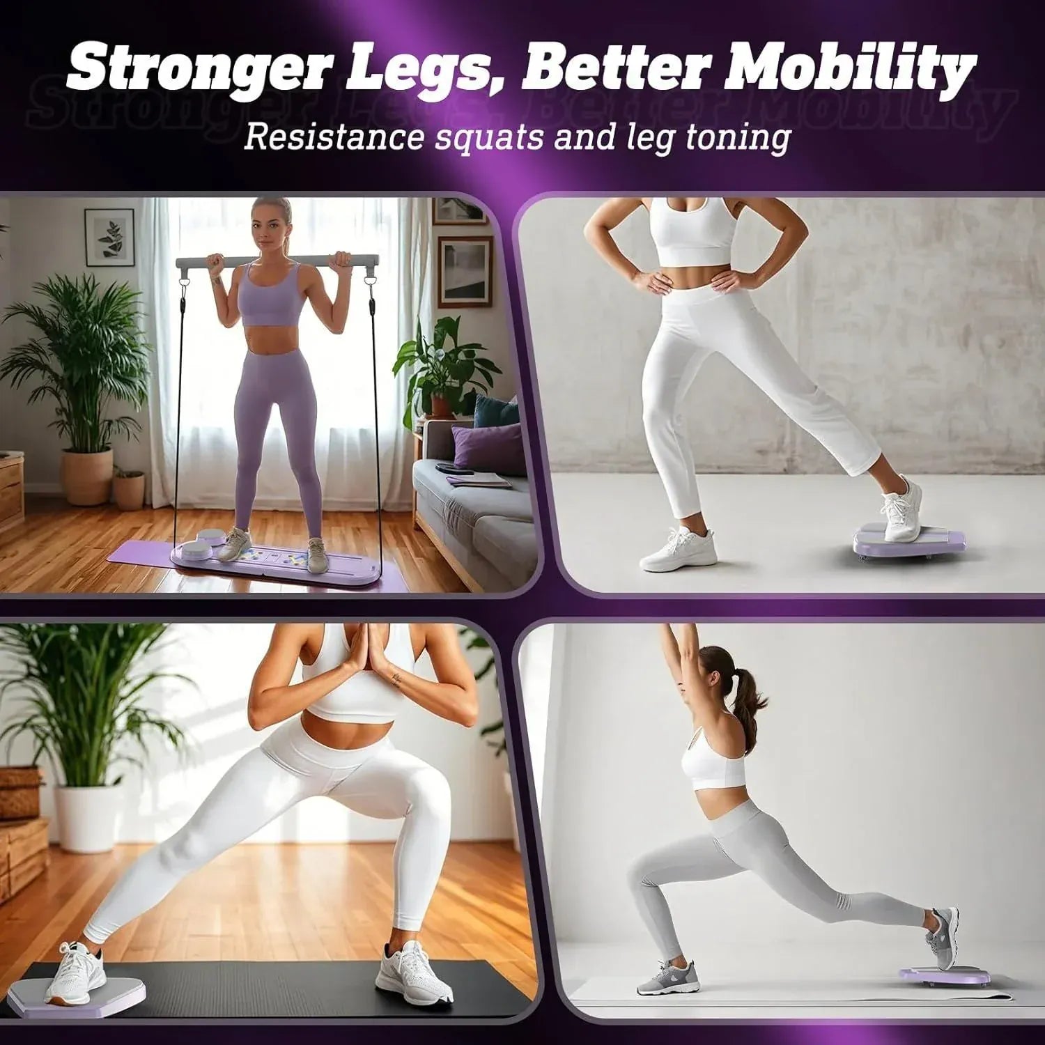 Foldable Multifunctional Pilates Push Up Board – Portable Home Gym Reformer for Full Body Training — product image 5