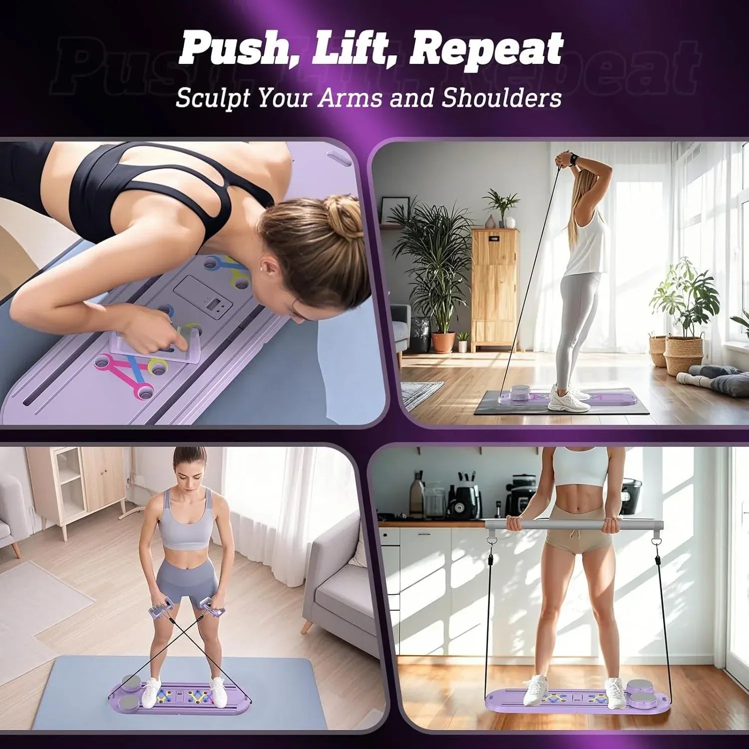 Foldable Multifunctional Pilates Push Up Board – Portable Home Gym Reformer for Full Body Training — product image 7