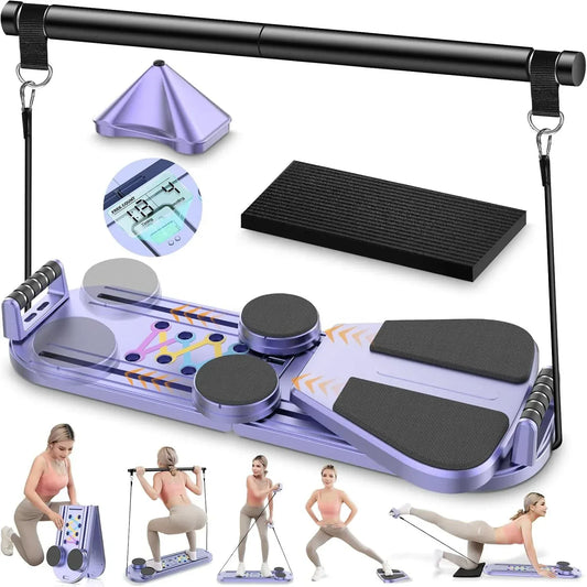Foldable Multifunctional Pilates Push Up Board – Portable Home Gym Reformer for Full Body Training — product image 1