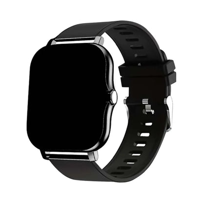 Android Smartwatch — Black color, black silicone-band smartwatch