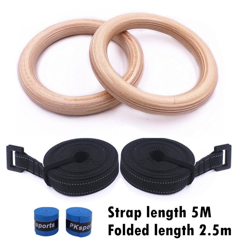 Gymnastics Rings – Adjustable Wooden Rings with Nylon Straps for Kids & Adults, 400kg Load Capacity,… — product image 8