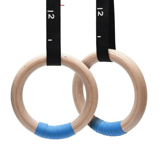 Gymnastics Rings – Adjustable Wooden Rings with Nylon Straps for Kids & Adults, 400kg Load Capacity,… — product image 1
