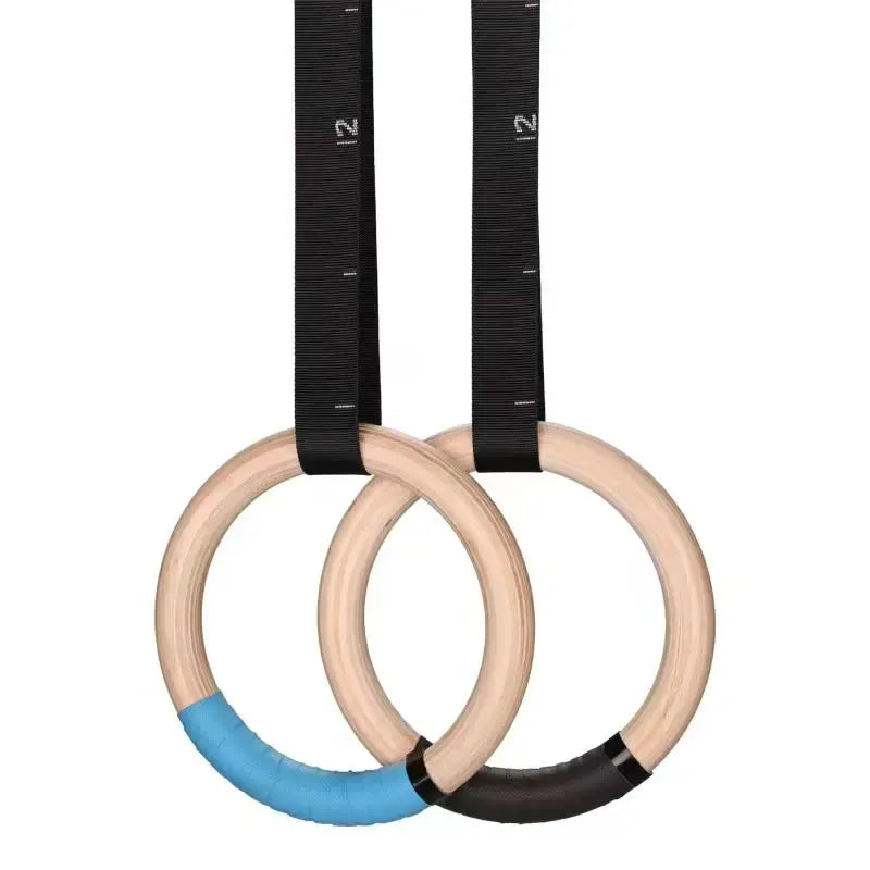 Gymnastics Rings – Adjustable Wooden Rings with Nylon Straps for Kids & Adults, 400kg Load Capacity,… — product image 3