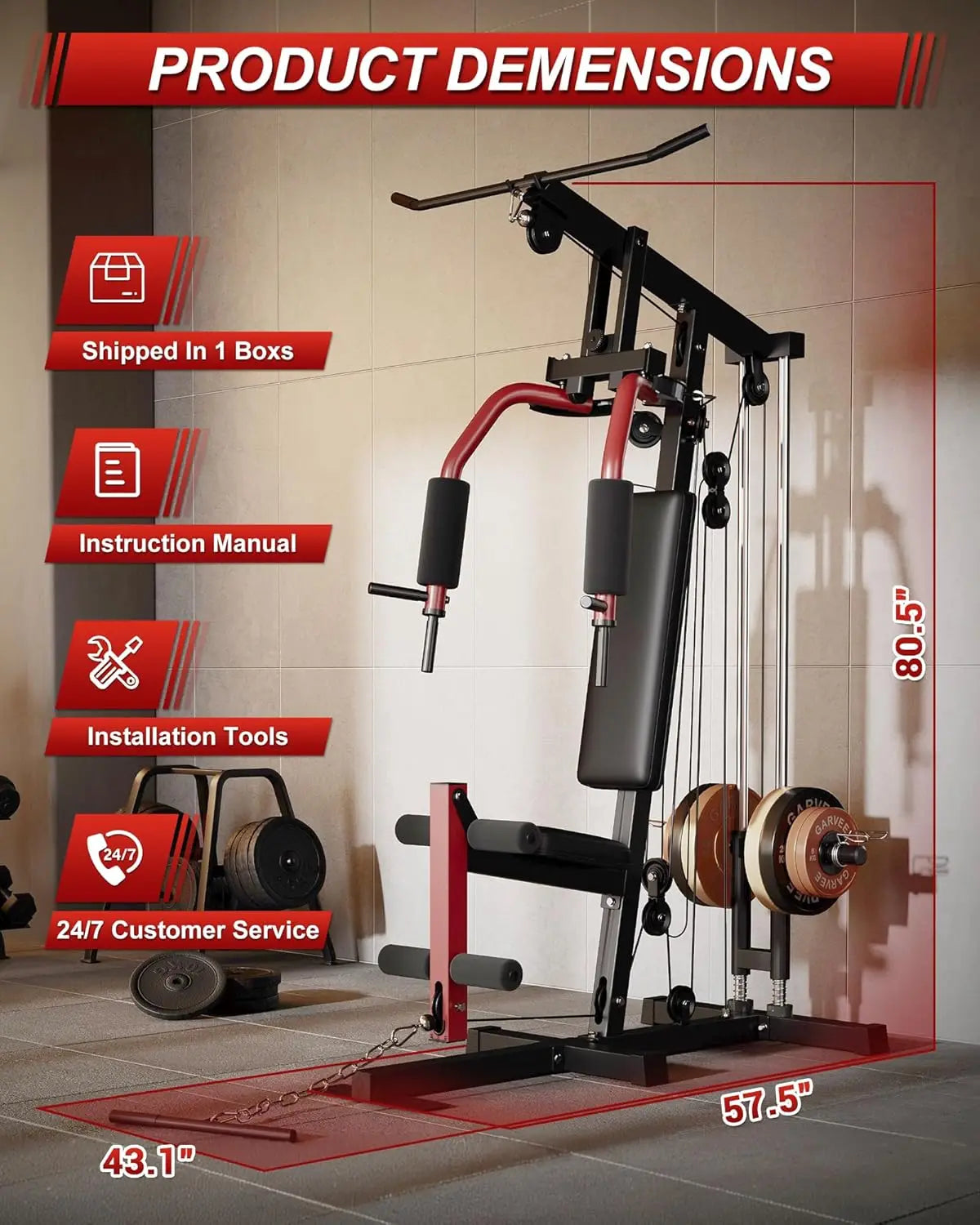 Home Gym Machine – Full Body Strength Training Equipment with Chest Press, LAT Pulldown, Leg… — product image 3
