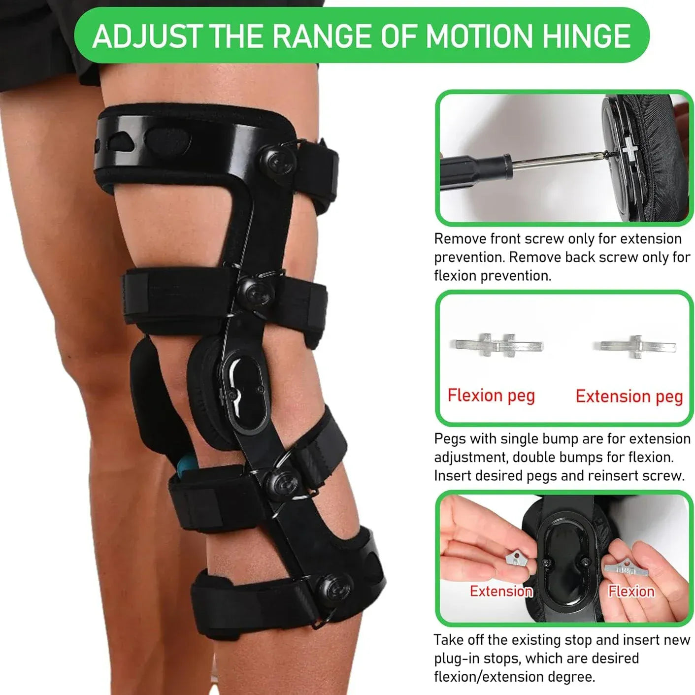 Knee Brace for ACL/MCL/PCL Injuries, Ligament Support & Sports Recovery, Hinged ROM Orthopedic… — product image 7