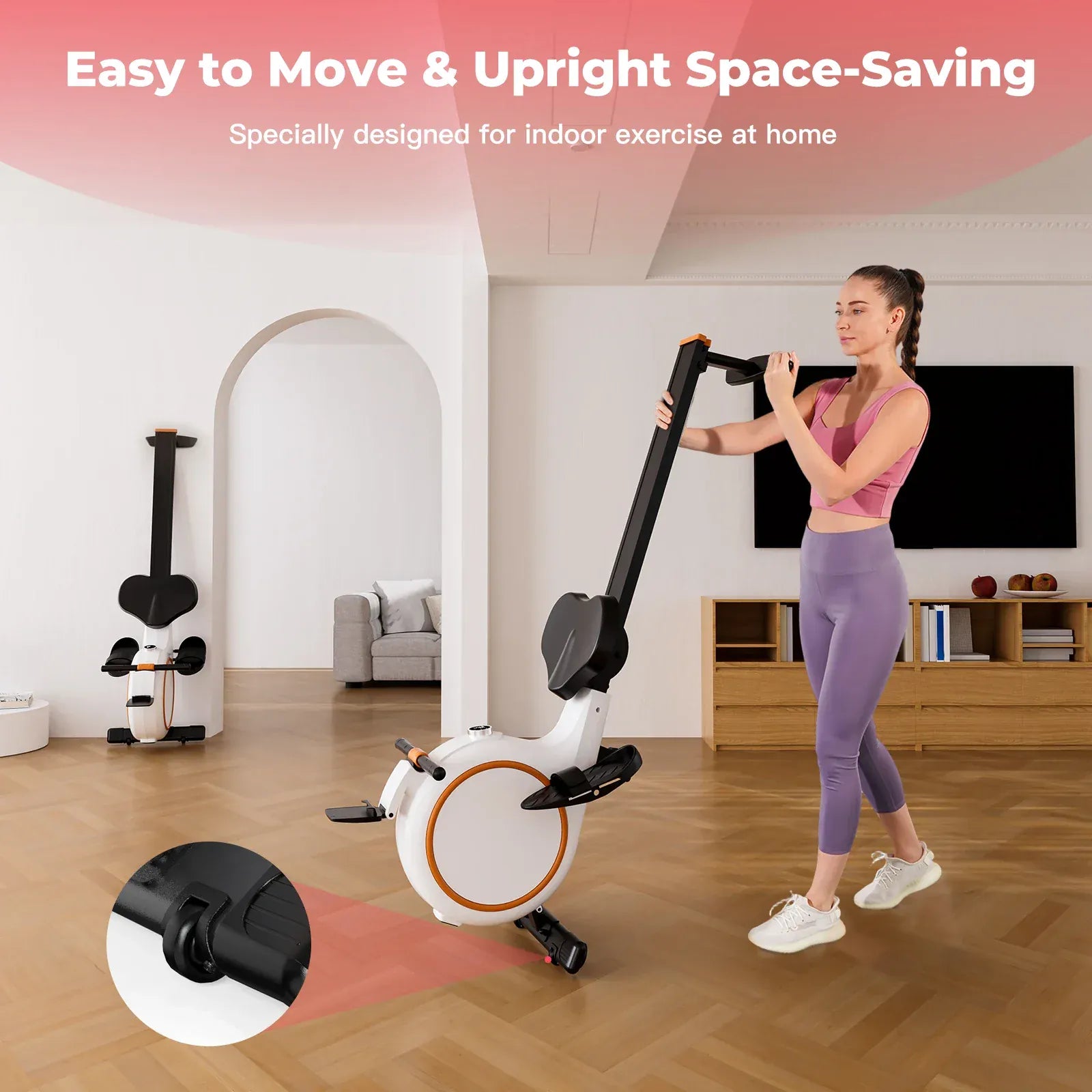 Magnetic Rowing Machine for Home – 32 Level Adjustable Resistance Cardio Trainer with LED Monitor and… — product image 4